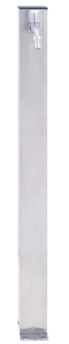 Columna de agua de jardín de 80 cm de acero inoxidable cuadrada con gancho de grifo y placa inferior para sistema de riego, riego de césped, aspersor y aspersor, terraza invernadero