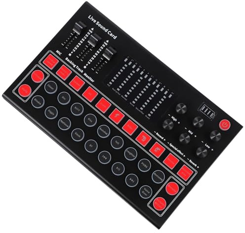 Carte Son Externe M9 Noire en Plastique pour Diffusion en Direct | Effets Sonores Intégrés, Retour Casque en Temps Réel, Compatible Smartphone et Mobile