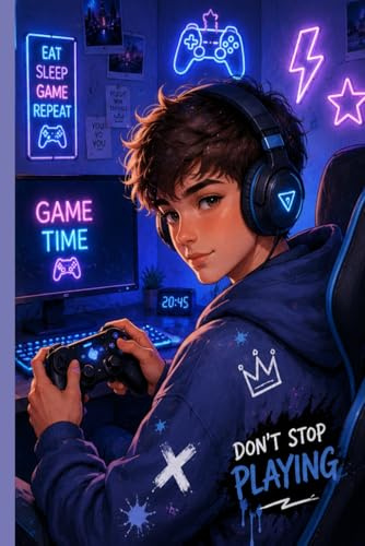 Game mode on-A cool gaming notebook for boys: Gamer boys&video game lovers, school &everyday notes