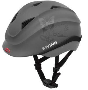 WALDHAUSEN SWING Kinderreithelm K4, Grösse 46-51 cm, schwarz matt, butterfly