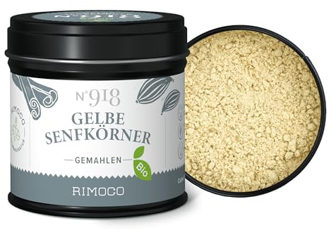 Bio Senfmehl gelb N°918 - gemahlen, erfrischend scharf mit leichter Honignote, in eleganter Gewürzdose mit doppeltem Aromadeckel, Inhalt: 65g