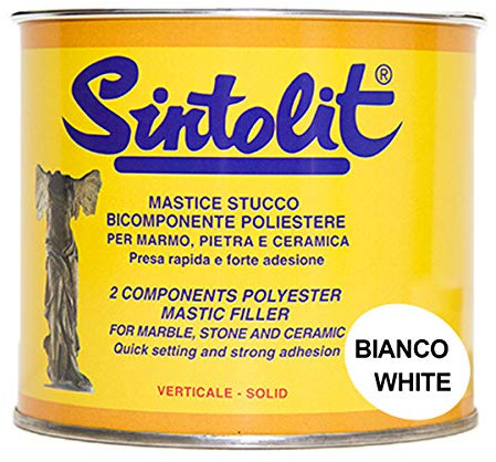 Sintolit polyester 2 K SPACHTEL Spachtelmasse weiß Hochformat Marmor Stein