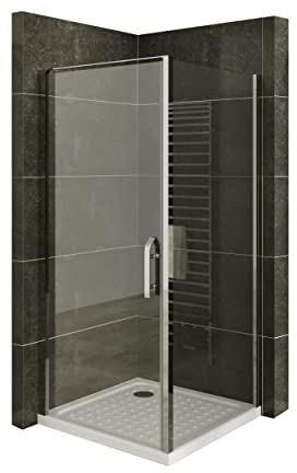 i-flair Duschkabine NICOLE mit Fronteinstieg 90x100x195 cm - Tür: 90 cm Eckduschkabine aus 8mm durchsichtigem Nano ESG Sicherheitsglas - LINKS UND RECHTS MONTIERBAR! - DK668