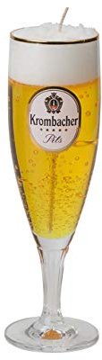 Krombacher Bier Exclusive Bougie coupe 0,2 l dans son verre d'origine de Krombacher. Peut être utilisée comme verre pils après le nettoyage.