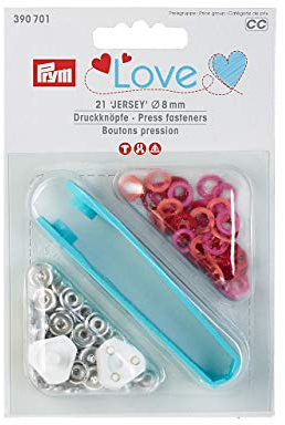 Prym Love Druckknopf Jersey Color MS 8 mm rot, Messing, 9 mm, PRYM_390701-1