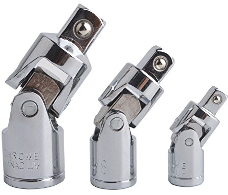 Gunpla Jeux de Cardan Douilles Joint Universel Impact Augmentateur Réducteur Adaptateur Pivotant Pour Moteur CR-V Acier Fini Chromé 3 Pièces Argent 6,3mm/10mm/12,5mm