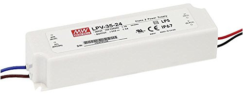 Eurekaled - Fuente de alimentación Mean Well Impermeable IP67 35 W 24 V, tensión Constante, Modelo LPV-35-24, Transformador de 220 CA a 24 V CC Compatible con Tira LED cód. 0038…
