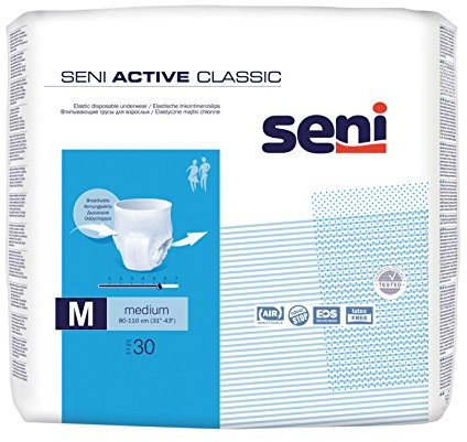 Seni 14742 Active Classic Pants Medium mit 5,5 Tropfen Bauchumfang 80 bis 110 cm 30 Stück