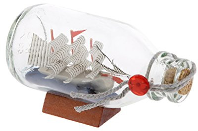 F Fityle Clear Glass Sailing Boat Bottle, Wishing, Message in a Bottle