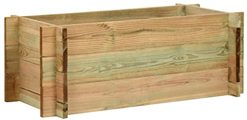 vidaXL Jardinière Surélevée de Légumes 80 cm Bac à Fleurs Bois de Pin Imprégné
