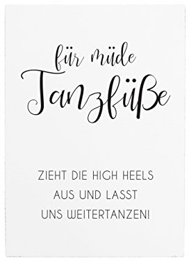 Interluxe WANDTAFEL Holzschild FÜR MÜDE TANZFÜSSE Hochzeit Party Feier Gäste Location