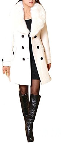 Damer vinterkappa yllekappa med fuskpälshalsband parka höstjacka elegant tvådelat trenchcoat lång kappa övergångsjacka dufflecoat Outwear vinterjacka med bälte