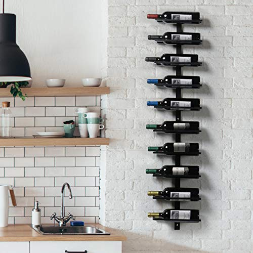 Yaheetech Lot de 2 Etagère à Vin Métal Porte Bouteilles de Vin Mural 20 Bouteilles Totales Bar Cuisine
