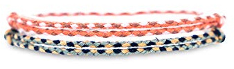 Made by Nami Conjunto de 2 Tobilleras Surferas Mujer y Hombre - Tobillera Fina Estilo Boho Hippie - Accesorios Festivales y Playa - Hechos a Mano - Resistente al Agua y Ajustable (Azul y rojo)