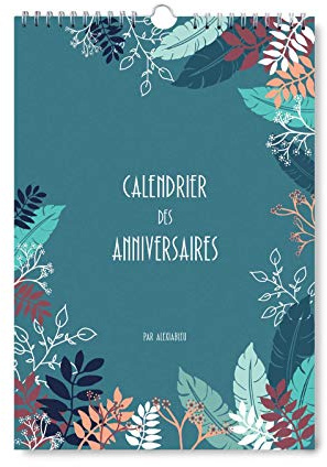 Calendrier des anniversaire, format A4 avec spirale, Perpétuel pour ne plus oublier les anniversaires