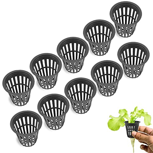 HERCHR Plant Pots,10Pcs 2 inch Orchid Pot,Plastic Plant Pots with Holes Hydroponic Net Pots Garden Planter Pot Plastic Planters for Outdoor Plants Flower Pots for Gardens Garden Net Cup Pots Basket