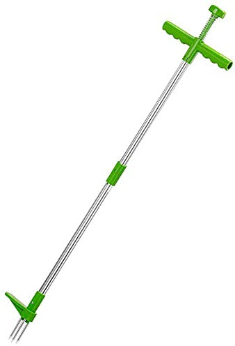 POCKETMAN Extractor de malezas Stand Up Weeder Herramienta de extracción de malezas de césped con Mango en T Herramienta de desmalezado de jardín de Mango Largo con 3 Garras