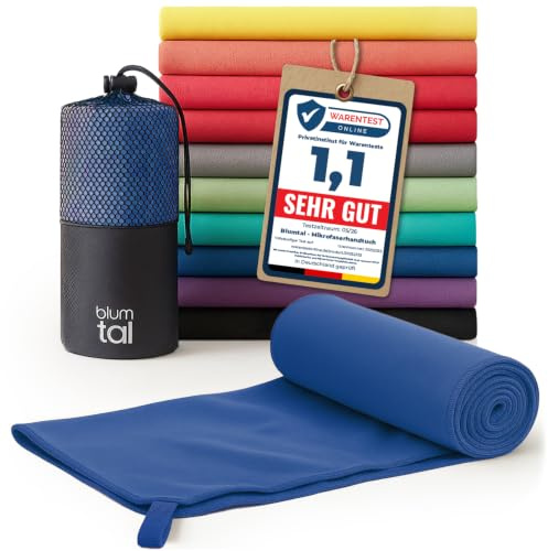 Blumtal Mikrofaser Handtuch leicht & extra saugstark - schnelltrocknende Microfaser Handtücher - optimal als Fitness Handtuch/Strandtuch Mikrofaser/Gym Towel - Reisehandtuch kompakt - Kings Blau