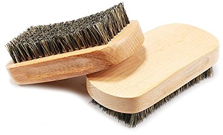 AnSafe Rasierpinsel 2er-Set, tragbar Leicht Schaum Seife Kopfstyling Bartbürste Handgefertigt Buchenholz Borstenhaar Rasieren Bürste (Farbe : Holzfarbe)