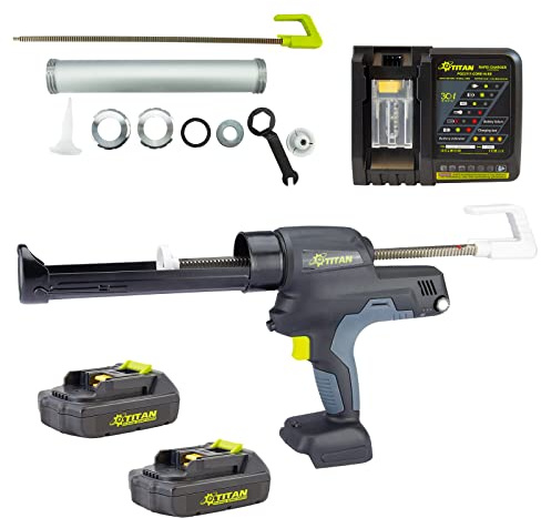Titan Akku Kartuschenpresse u. Schlauchpresse PPG21B-CORE inkl. 2x Akku und Schnellladegerät