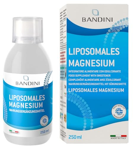 Bandini® Liposomales Magnesium | 250ml Flüssigformat | Hochdosiert mit 100mg je Tagesdosis | Für Muskelkrämpfe, Nervensystem, Müdigkeit | Laborgeprüft, vegan | Alternative zu Kapseln und Pulver