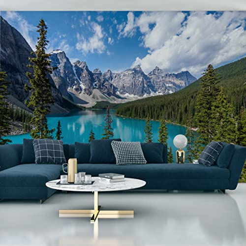 Muralo Tapete Vlies See, Bergen, Bäume, Landschaft, Wandtapete - 254x184 cm | Moderne Fototapete, hochauflösender Druck - ideal für Wohnzimmer und Schlafzimmer, Ein echter Hingucker in jedem Zuhause