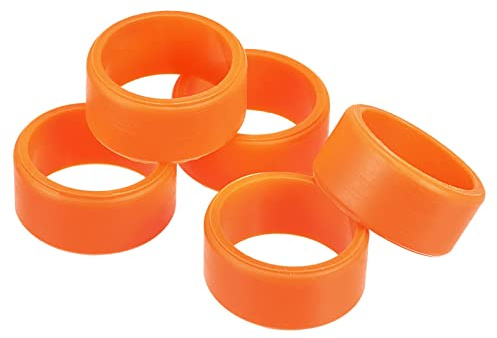 sourcing map Silicone Rubber Bands Rings Non-slip 1 Orange for Wrapping Paper, Cord Wraps, Bundle 5pcs