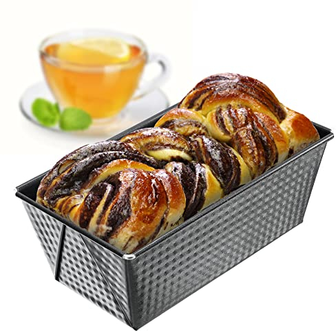 KADAX Molde rectangular de hojalata, molde para tarta real con capa antiadherente, molde para pan, molde para tartas, molde cuadrado (20,5 x 12 cm, negro)