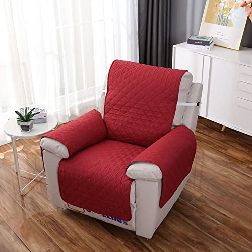 GUYIRT Sesselschoner Relaxsessel Bezug rutschfest Gesteppt Couchbezug Sesselhusse Haustier Sesselschoner Sofabezug Für Wohnzimmer Kinder Und Haustiere -rot