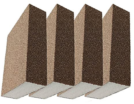 Schleifschwamm, 4 Stück, nass und trocken, Doppelverwendungsschwamm, waschbar und wiederverwendbar, ideal für Metall, Holz, Dekorationsarbeiten (400#-600#)
