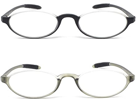 Mcoorn Lesebrille Flexibel Leicht für Damen Herren (2er pack) mit Etui, Halbrand-Lesebrille