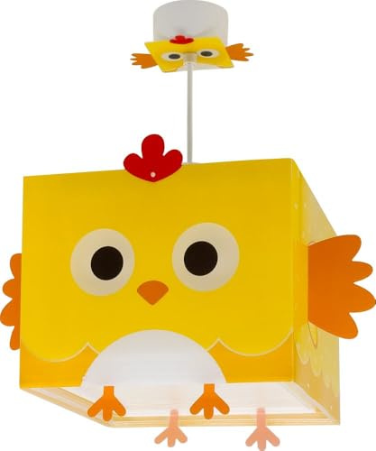 Dalber Lampe kinderzimmer, kinderlampe Pendelleuchte Hängelampe, Deckenleuchte Kinder, Deckenlampe kinderzimmer Little Chicken Henne Küken Tiere Bauernhof, 64642, E27