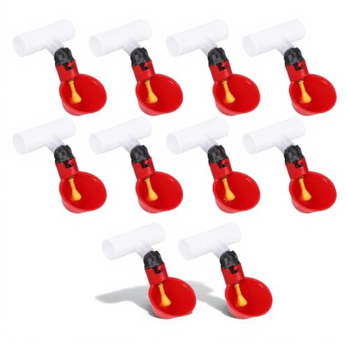 Bebedero automtico de pollo bebedero para gallinas tazas de agua para aves de corral, 10 piezas, bebedor automtico de agua de pollo de 1/2 pulgada, herramienta Drinkfonteinen & drinkbakken