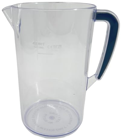 Chabrias Ltd Plastic Jug CE Marked Pitcher UK Made Dishwasher Safe Ideal as a Water jug, Pimms, Punches, Juices & Beer Jug (1, 4Pt/2.2Litre)