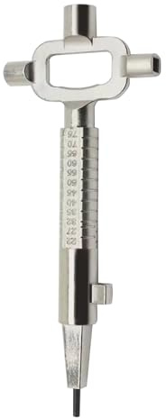 gvivej Universal Bauschlüssel, Architektenschlüssel, Baustellenschlüssel mit Zylinder-Messlehre, Multifunktional Bauschlüssel, zum Öffnen Einsteckzylinder Schloß, Silber