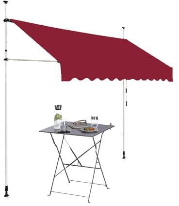 Auvent de terrasse,Store banne manuel,Store balcon sans percage,Pergola jardin exterieur,Réglable en Hauteur et en Inclinaison,Auvent de Terrasse en Aluminium pour Balcon,Terrasse, Jardin ( Color : Ro