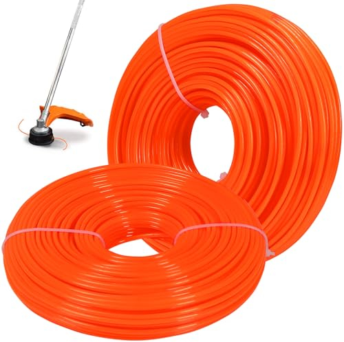 2.4mm Nylon Strimmer Wire, 328 Feet 100M Round Strimmer Line Strong Trimmer Cord for Garden Grass Trimmers Electric (Orange)