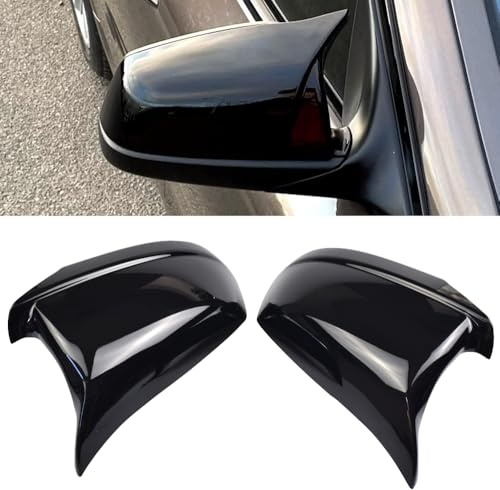1 Paar Auto Spiegelkappen für B-MW F10 F11 F18 Pre-Lci 2011-2013 | Links Rechts Rückspiegel Gehäuse für B-MW 520i 523i 525i 528i 530i 535i 550i 2011-2013 (Schwarz)