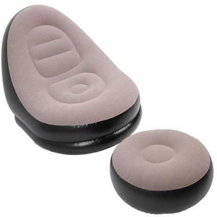 TOPINCN Aufblasbarer Sitzsack-Stuhl, Schnell Aufblasende Lounge mit Fußstütze, Bequemer Weicher Aufblasbarer Sofa-Stuhl, Tragbares Aufblasbares Sofa Zum Faulenzen, Nickerchen Machen