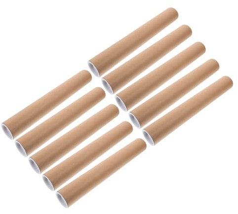 COHEALI 10St Versandrohr braune Papierröhre Röhren Plakatwand Kraftpapier Poster Aufbewahrungsrohr Poster Transportrohr bastelset Tragbare Posterröhre aus Papier Röhre für Poster Abs Khaki