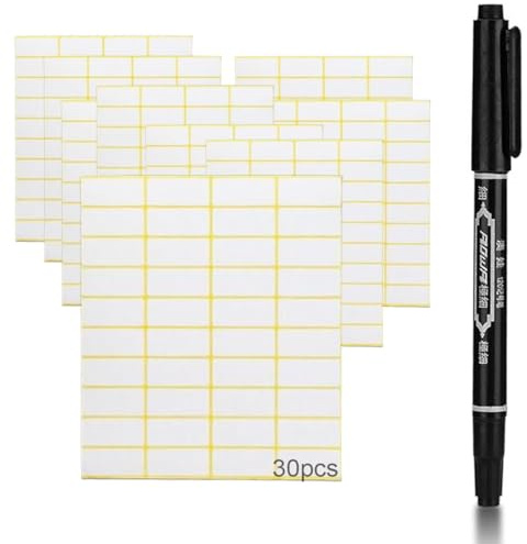 30 Blatt für 1200 Aufkleber Etiketten Selbstklebend, 38 x 19 mm Universal Klebeetiketten Adressetiketten Haushaltsetiketten Tiefkühletiketten für Büro Küche und Marmelade