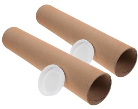 TEHAUX 2stücke Kraft Versandrollen Mit Deckel Stabile Papprollen Für Postversand Runde Hartpapier-röhren Für Dokumente Diy-anwendungen Und Sichere Lagerung Vielseitig Einsetzbar Innendurc
