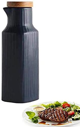 Huilier et vinaigre, distributeur de bouteilles d'huile d'olive et de vinaigre en céramique, bouteille de stockage d'huile de 400 ml, bouteille d'épices en céramique fabriquée à la main/blanc