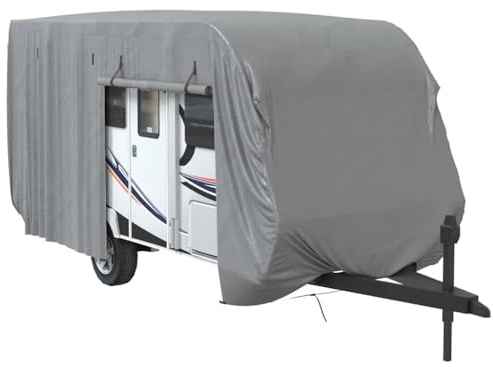 vidaXL Schutzhülle für Wohnwagen Grau 610x250x220 cm Vliesstoff