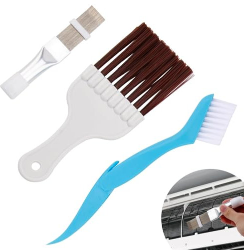 Kit de Limpieza para Aire Acondicionado y Refrigeradores - Incluye 3 Peines de Aletas, secador, Cepillo de Limpieza para Aire Acondicionado, frigorífico y Secadora