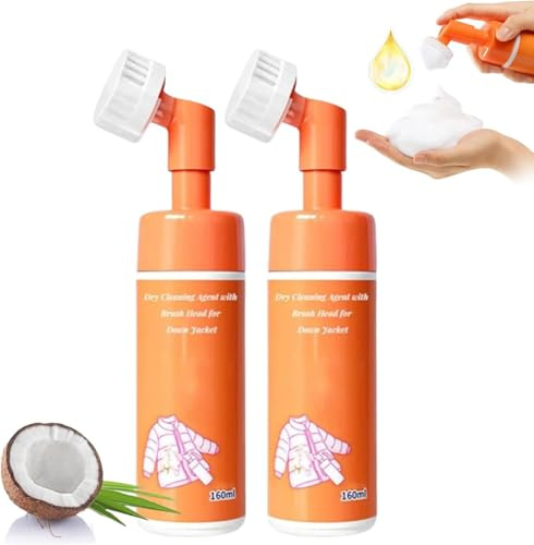 Chemisches Reinigungsmittel mit Bürstenkopf für Daunenjacken, Daunenjackenreiniger, Daunenjacken-Waschmittel, ein Wisch zum Reinigen, freies Spray, Mehrzweck-Fleckenreiniger (2)