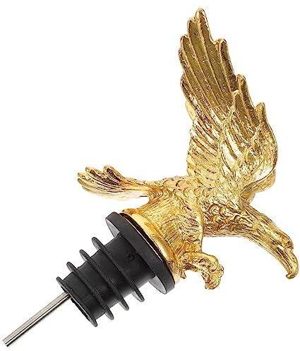 COLLBATH Versatore per Vino Domestico Tappo Bottiglia in Lega di Zinco Dorato Testa D’Aquila Decorativo per Feste Uso Duraturo e Pratico