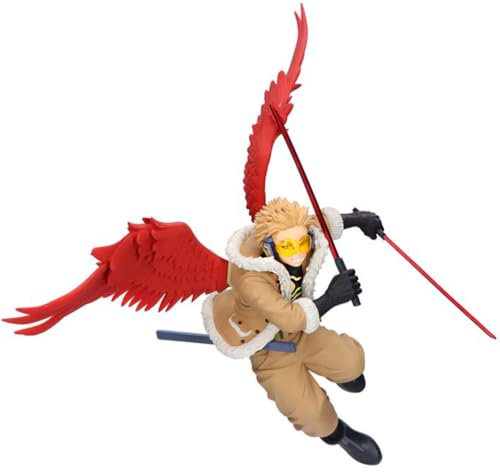 Zhongkaihua MHA Figura Hawks Action Figure Statue Hawks Combat Figurine Double Sword Edition Anime Model Desktop Decoration Ornaments, 8 cm