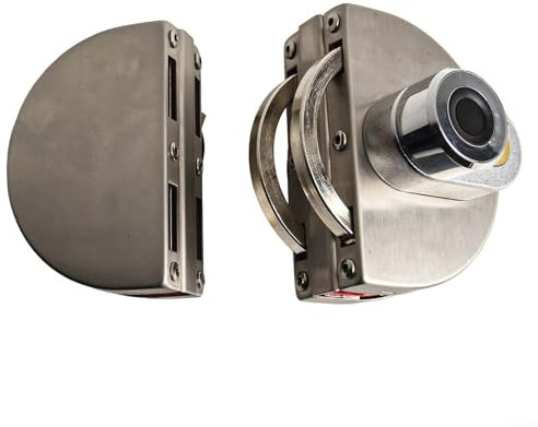 Verrou de porte en verre avec accès à empreintes digitales - Design robuste pour verre de 8 à 12 mm - Convient pour différents paramètres (double porte)