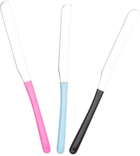 HONITANO 3stücke Edelstahl Kosmetikspatel Mit Langem Griff Make-up Rührer Zum Mischen Und Auftragen Von Foundation Und Masken Einfach Zu Reinigen Ergonomisches Design Langlebig Und